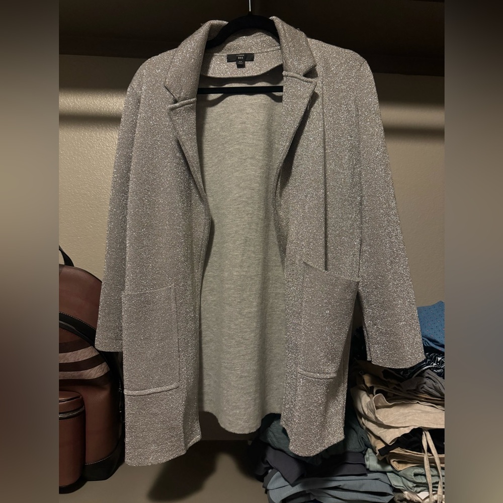 J. crew sparkly long gray cardigan - see defects